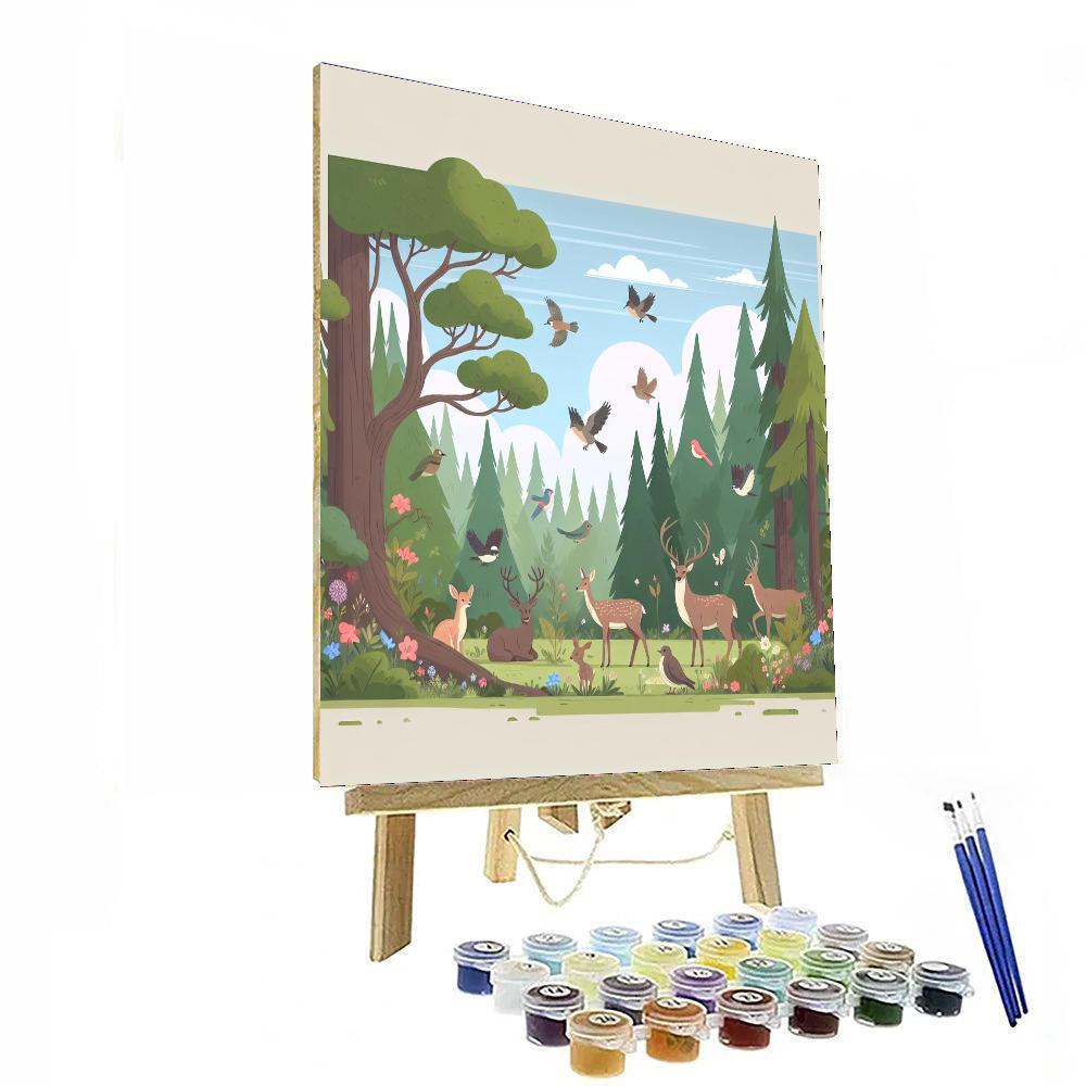 Charming Forest Walk Painting Number Kit