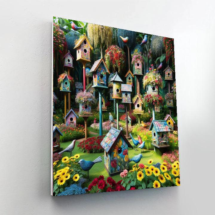 Charming Garden Birdhouses Painting By Numbers Kit