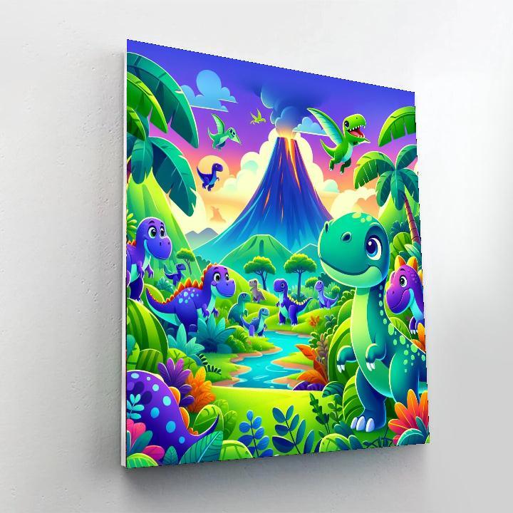 Playful Dinosaur Expedition Painting By Numbers Kit