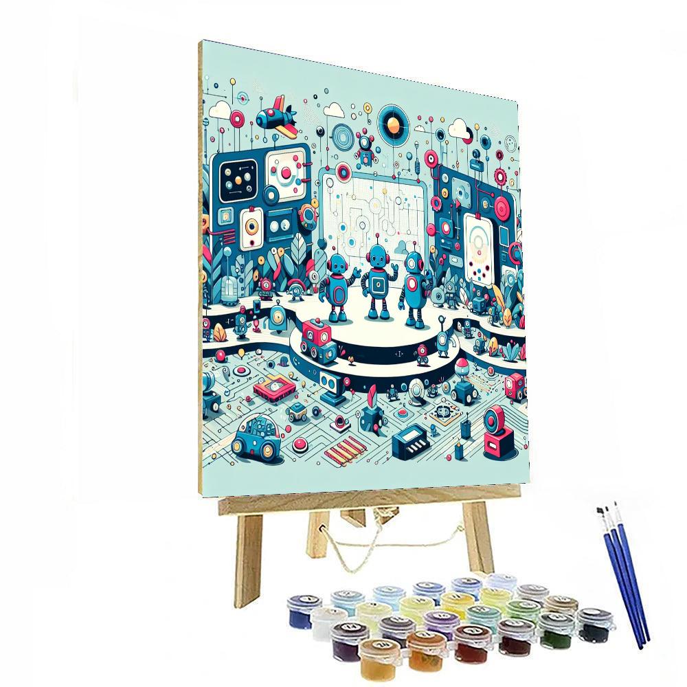 Robotic Realm Rovers Paint By Numbers Art