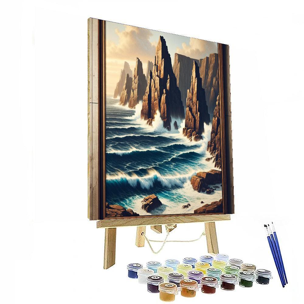 Majestic Rocky Cliffs By The Sea Paint By Color