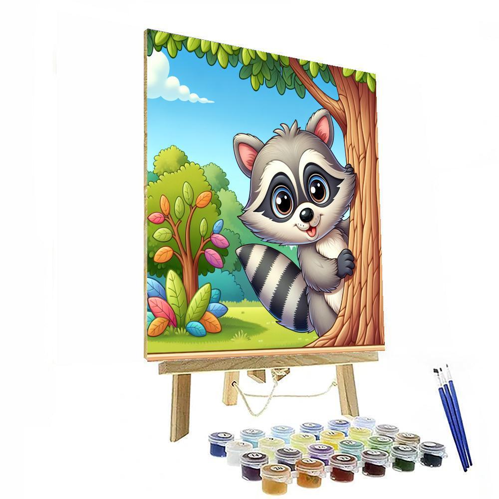 Excited Raccoon Paint By Color