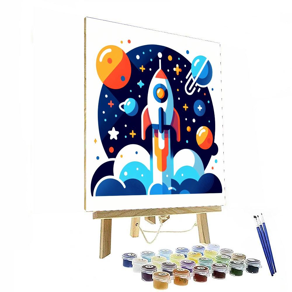 Celestial Rocket Adventure Paint By Color