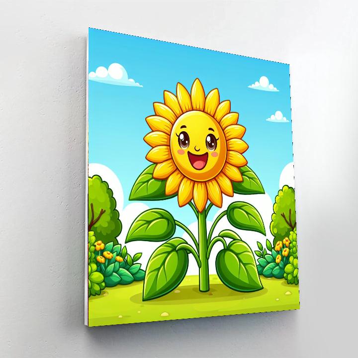 Sunshine Sunflower Number Painting