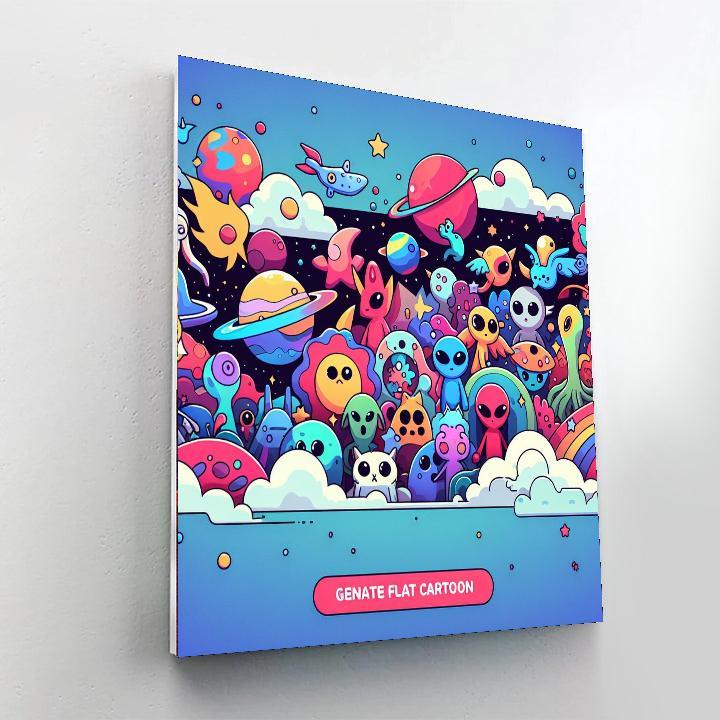 Galactic Voyage With Cosmic Creatures Painting By Numbers Kit
