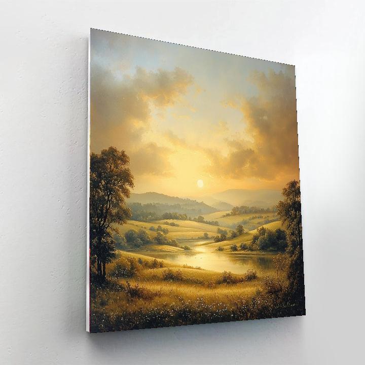 John Constable Inspired Dawn Over The Hills  Number Painting