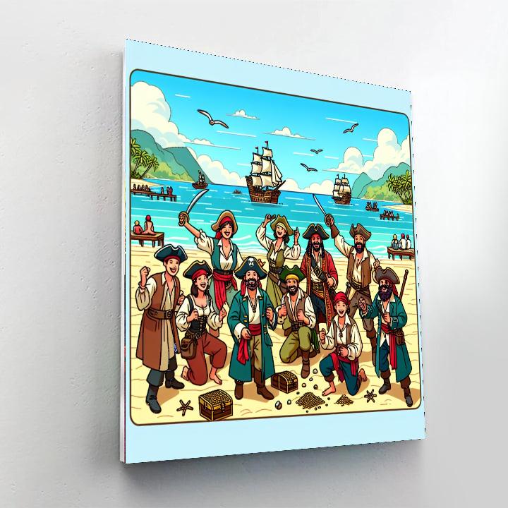 Seaside Pirate Encounter Number Painting
