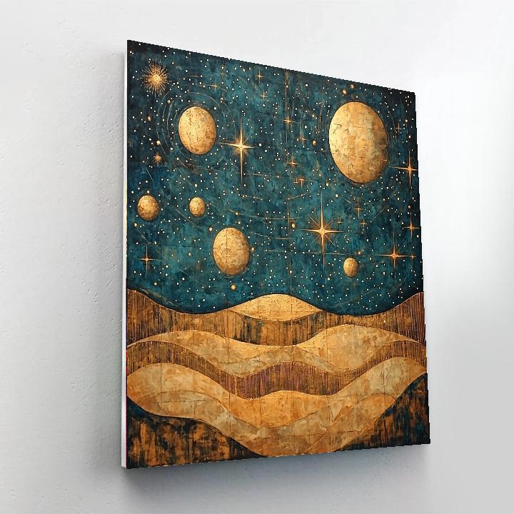 Leonardo Da Vinci Inspired Planetary Illumination  Paint By Number