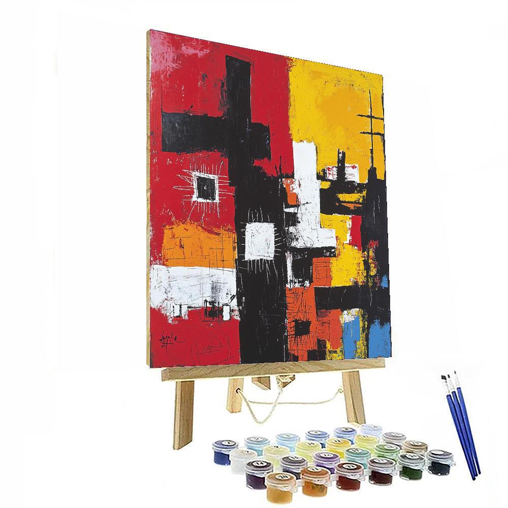 Jean-Michel Basquiat Inspired Abstract Unity  Paint By Numbers