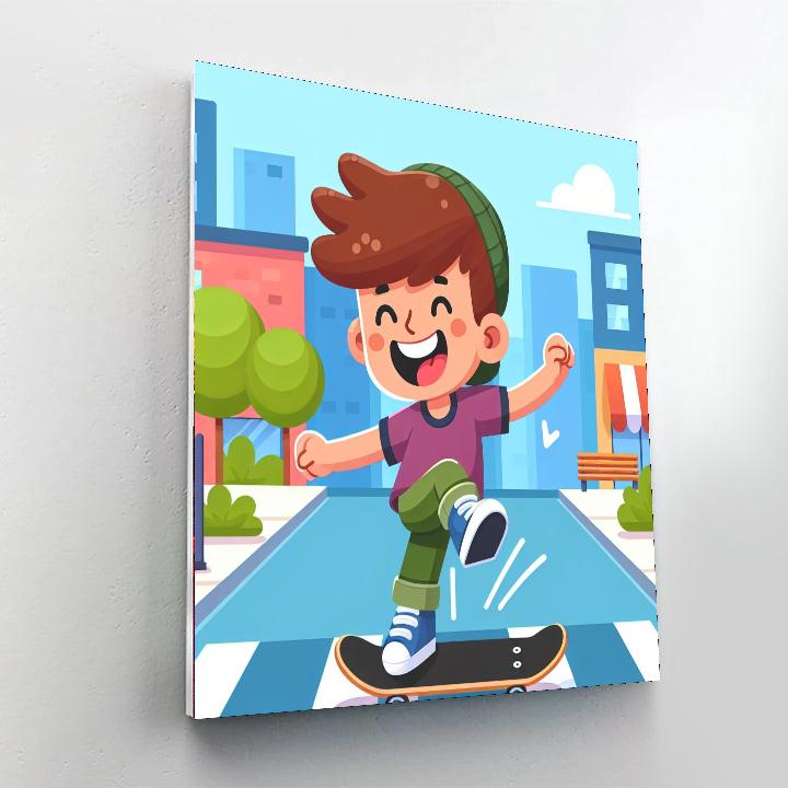 Excited Skater Paint By Numbers Kits