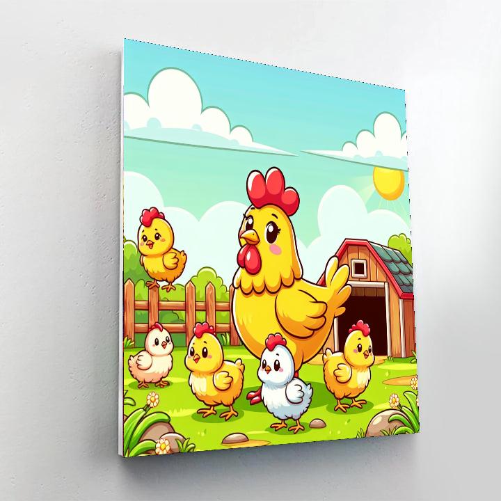 Chirpy Chickens And Egg-citement Paint By Numbers Art