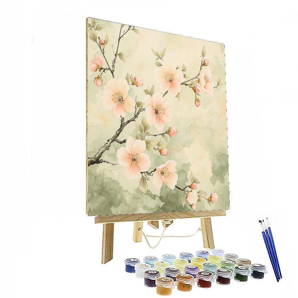 Zhao Mengfu Inspired Tranquil Blossoms  Paint By Number