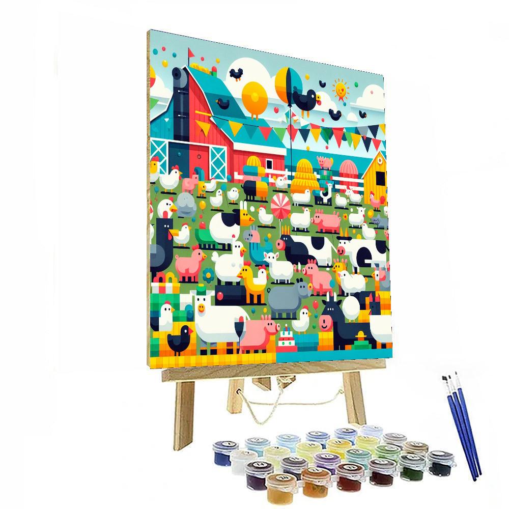 Merry Barnyard Bash Numbered Painting Kits