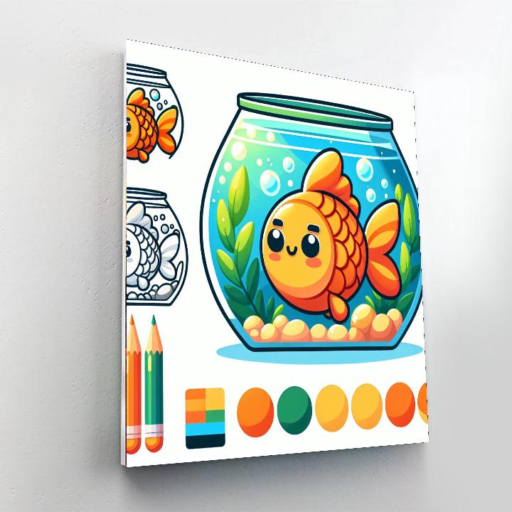 Spunky Goldfish Number Painting
