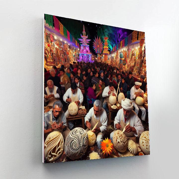 The Night Of The Radishes (noche De Los Rábanos) Painting Number Kit