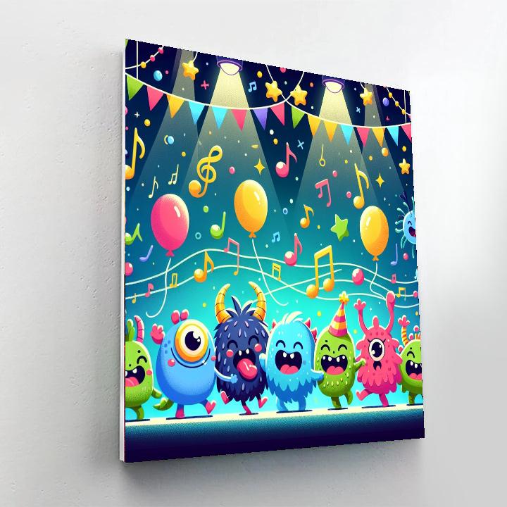 Cheerful Monster Dance Party Numbered Painting Kits