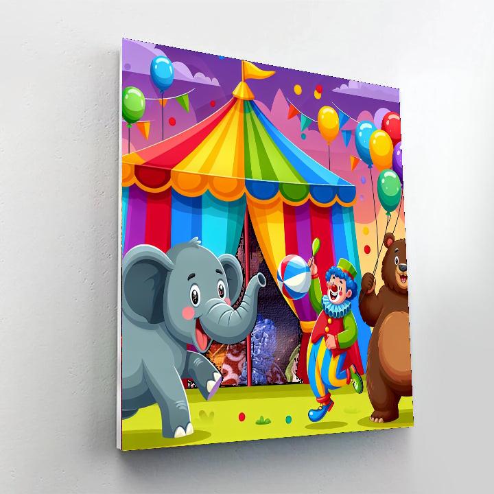 Delightful Circus Animals DIY Paint By Numbers