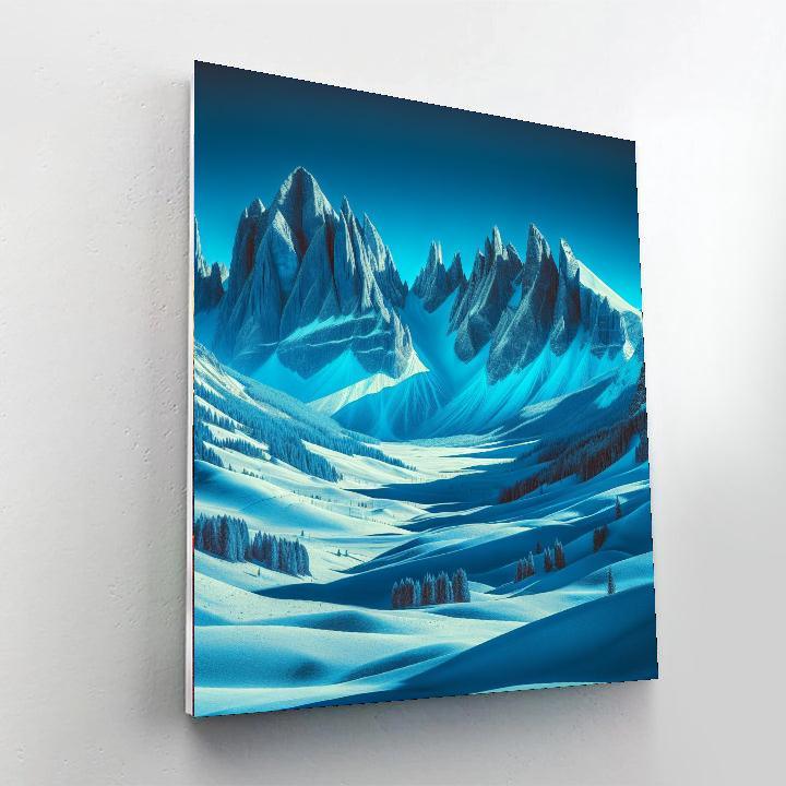 Snowy Mountain Majesty Number Painting