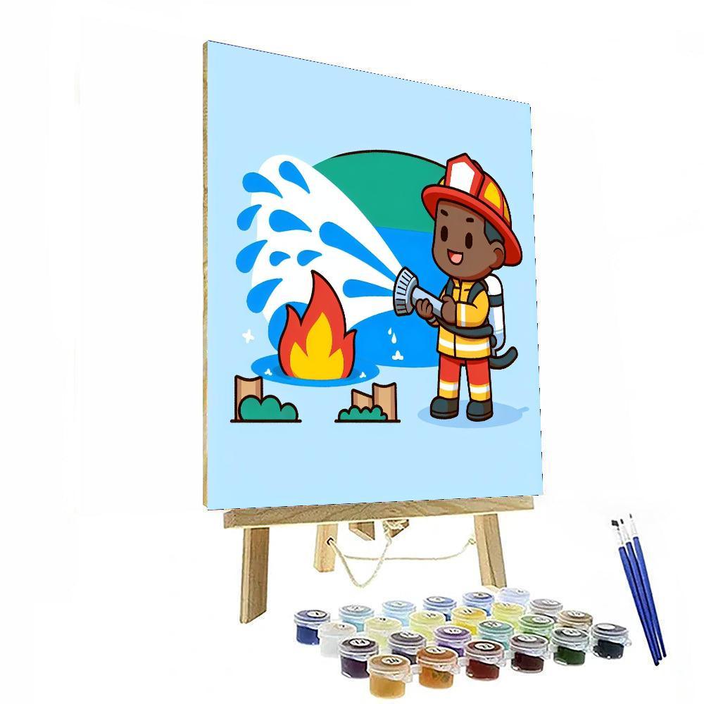 Heroic Firefighter Adventure Paint By Color