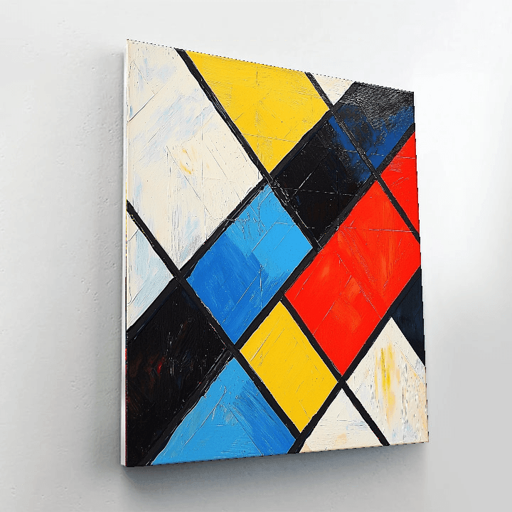 Piet Mondrian Inspired Geometric Dreams  Paint By Numbers