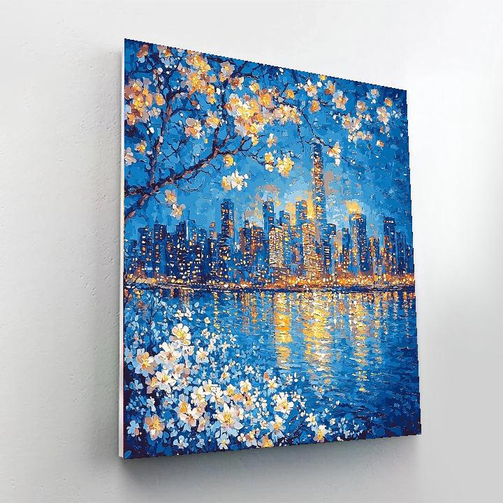 Claude Monet Inspired City Lights In Bloom  Paint By Numbers