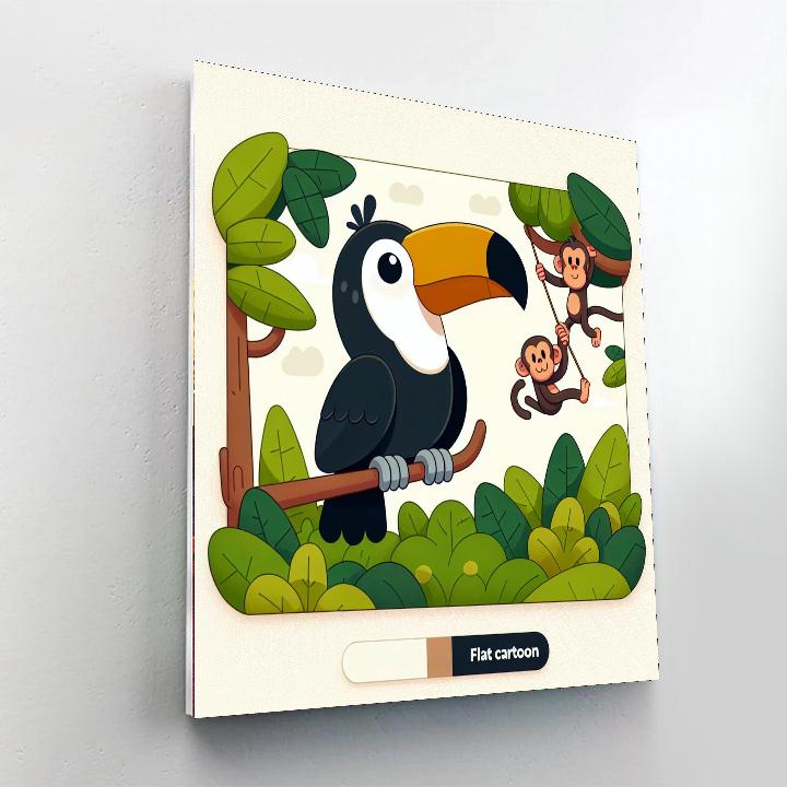 Colorful Jungle Animals Paint By Number