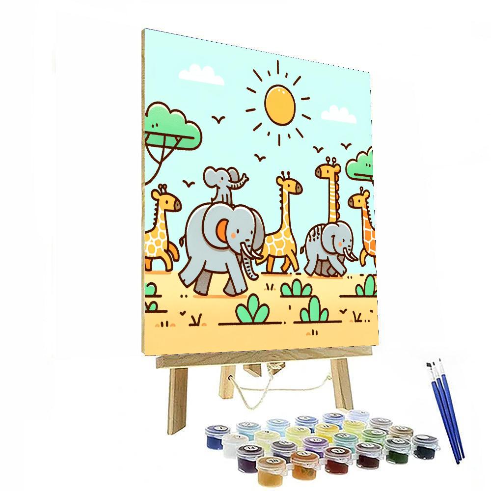 Sunny Savanna Parade Painting By Numbers Kit