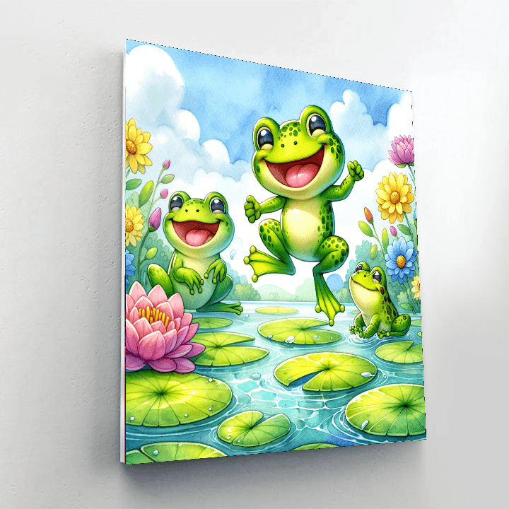 Happily Hopping Frogs Paint By Numbers