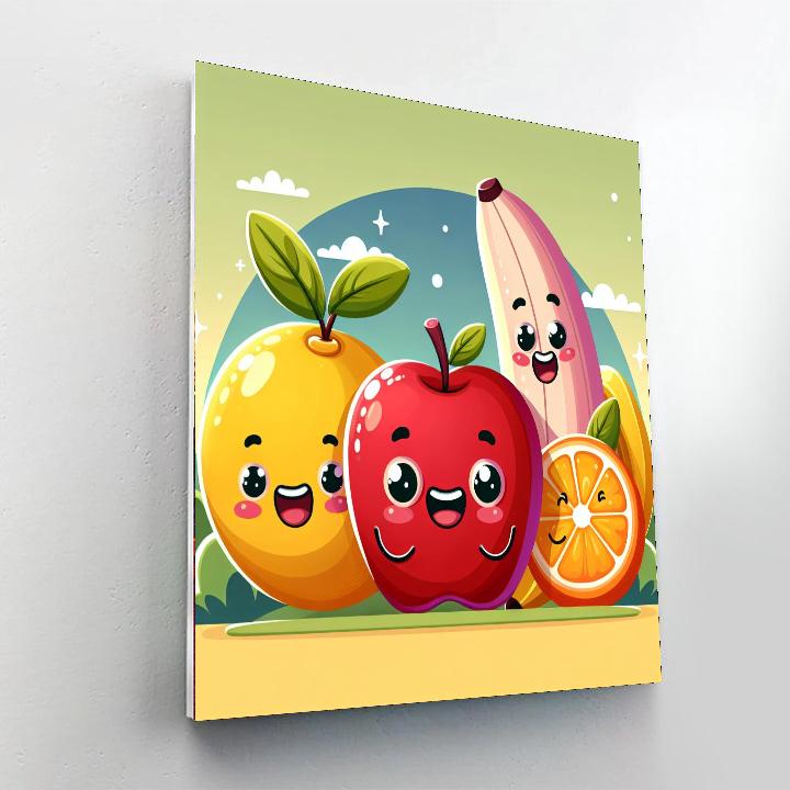 Whimsical Fruit Adventure Paint By Numbers Art