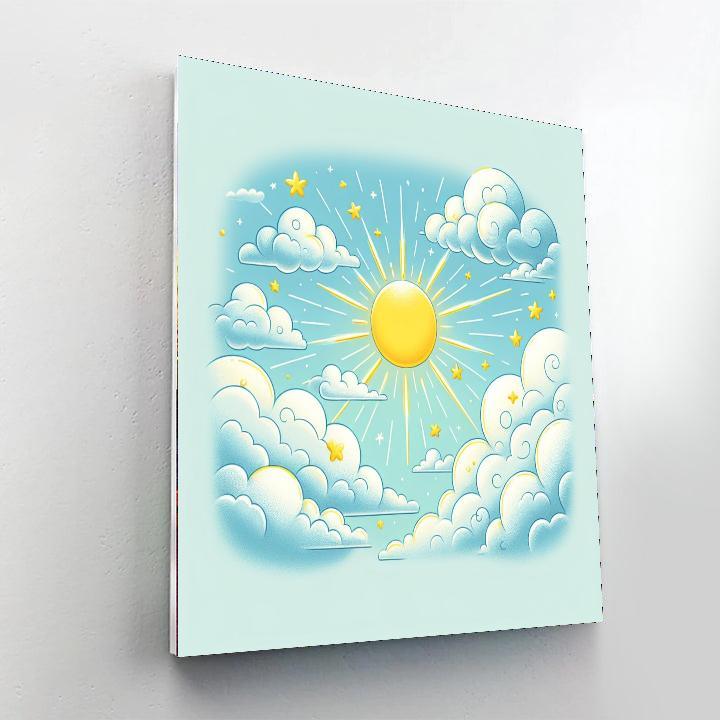 Whimsical Cloudy Day Paint By Number