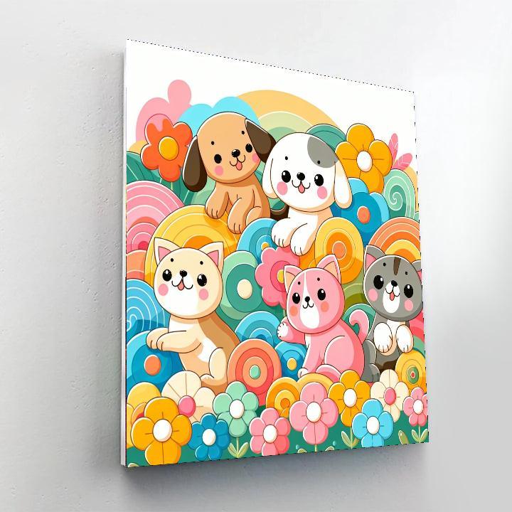 Puppy And Kitten Playtime Paint By Numbers Kits