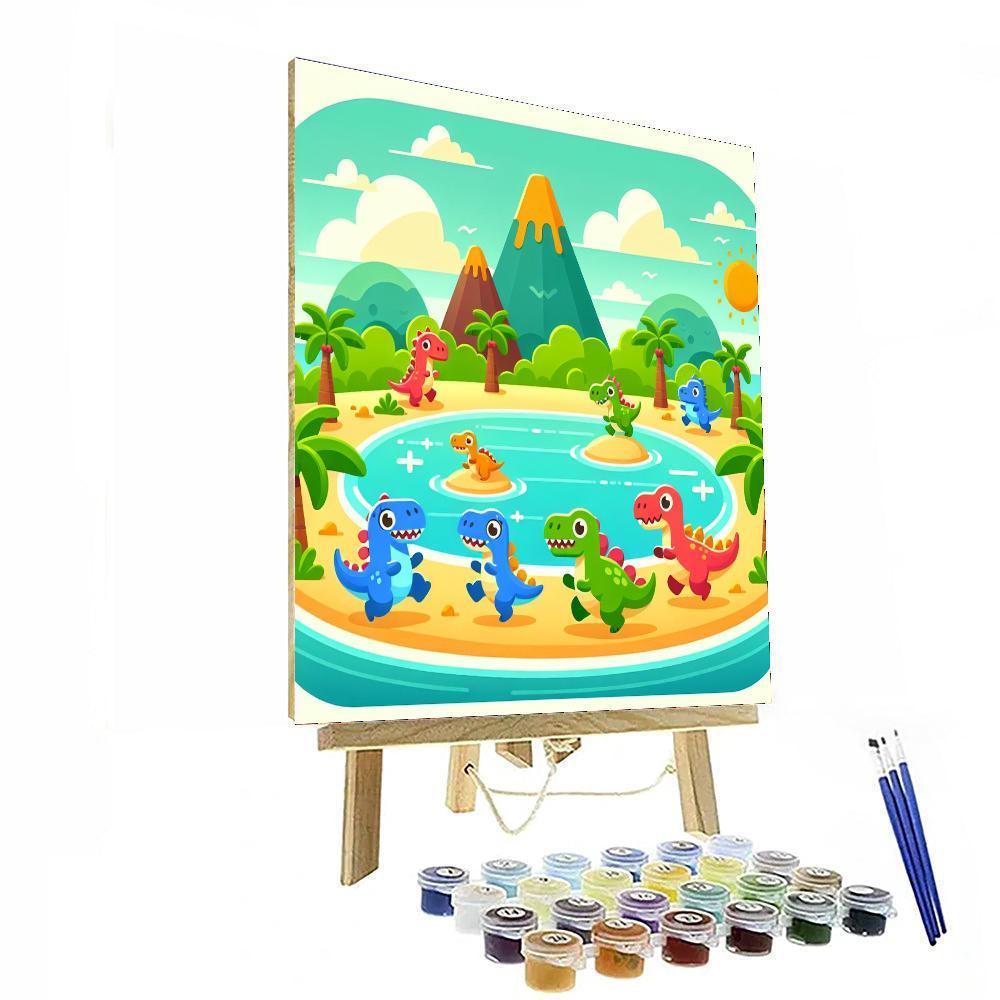 Adventure On Dino Island Paint By Color