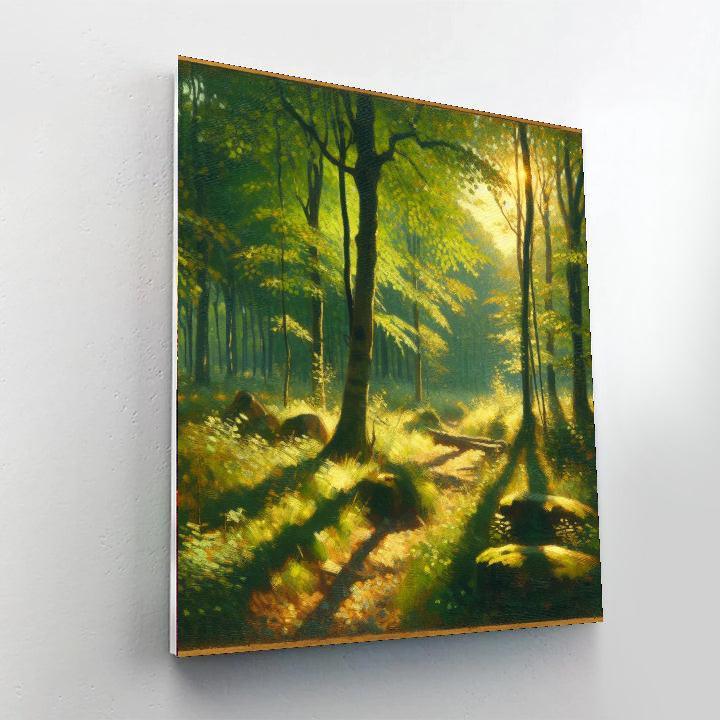 Sunlit Woodland Escape Paint By Color