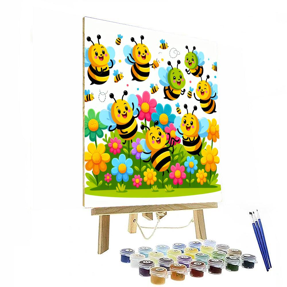Busy Bee's Flower Patch Paint By Numbers Art