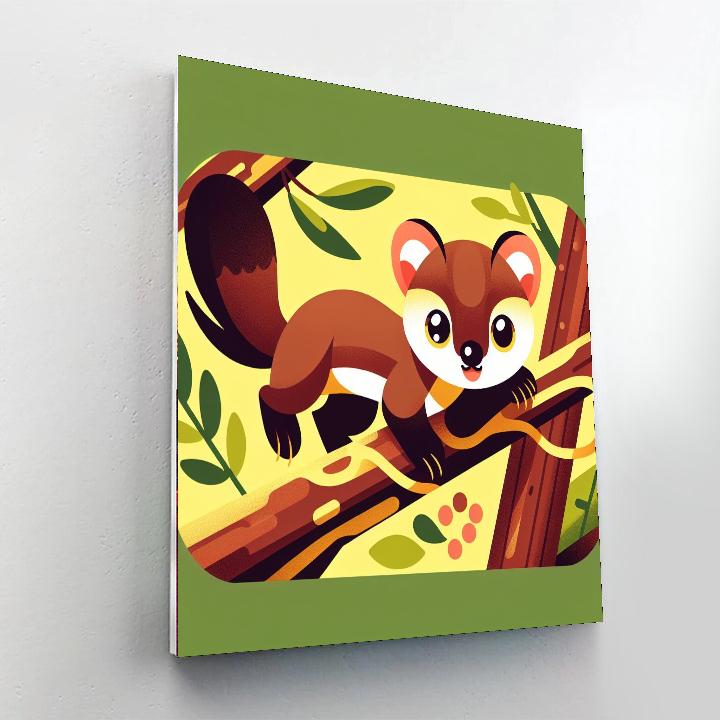Playful Pine Marten Paint By Numbers Art