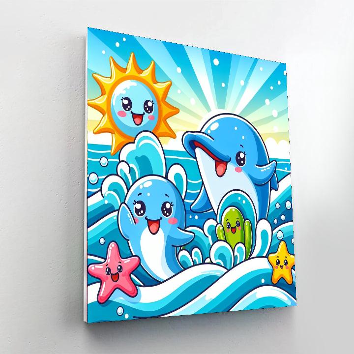 Bubbly Ocean Fun Paint By Numbers Art
