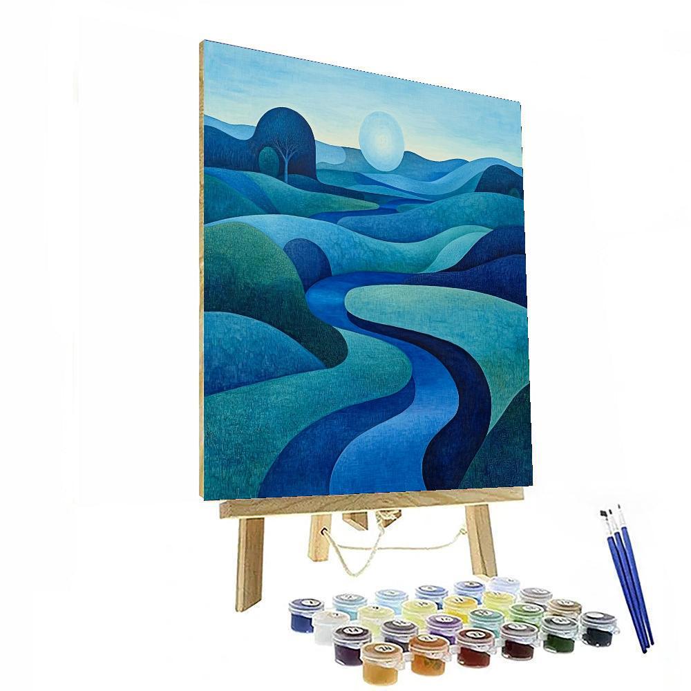 Max Ernst Inspired Dreamscape In Azure  Paint By Numbers Kits