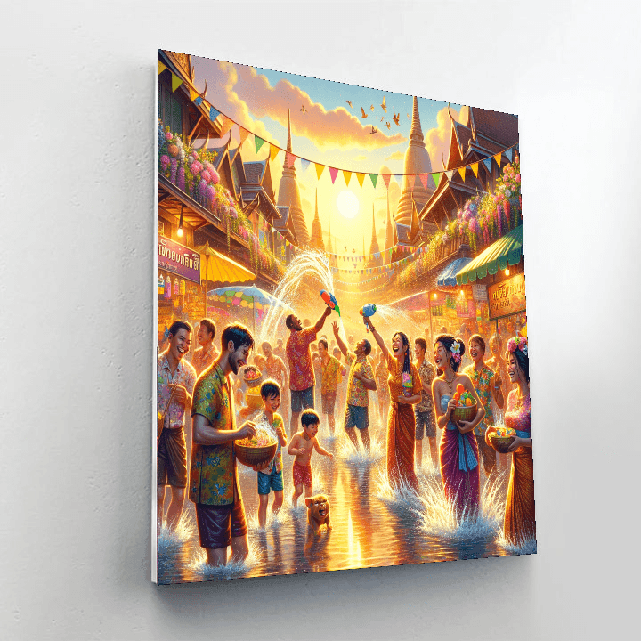 Songkran Water Festival - Thailand Paint By Number