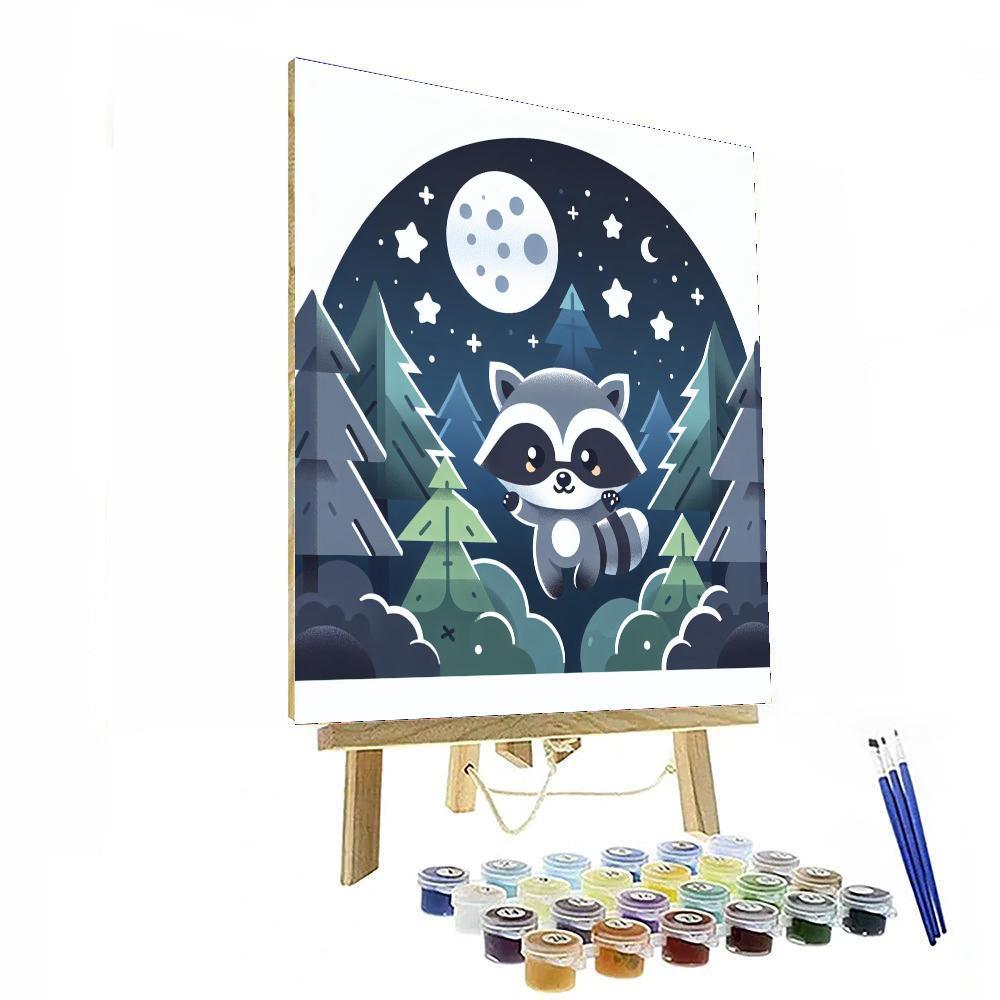 Clever Raccoon's Night Out Paint By Numbers