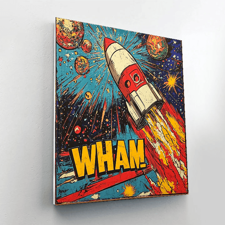 Roy Lichtenstein Inspired Lichtenstein's Cosmic Pop Explosion  Paint By Numbers Art