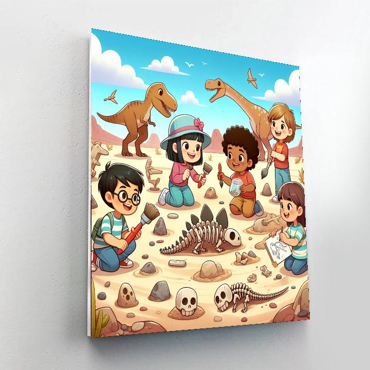 Dinosaur Dig Site Number Painting
