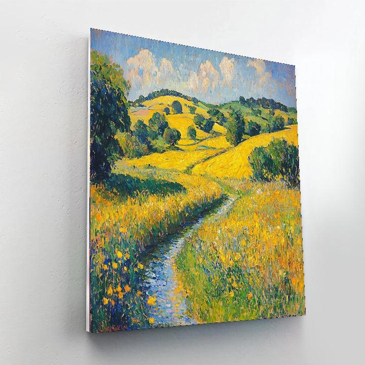 Paul Cézanne Inspired Sunlit Meadow Reflections  Painting By Numbers Kit