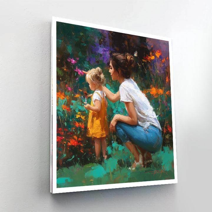 Mom And Me In The Garden Of Dreams Painting Number Kit