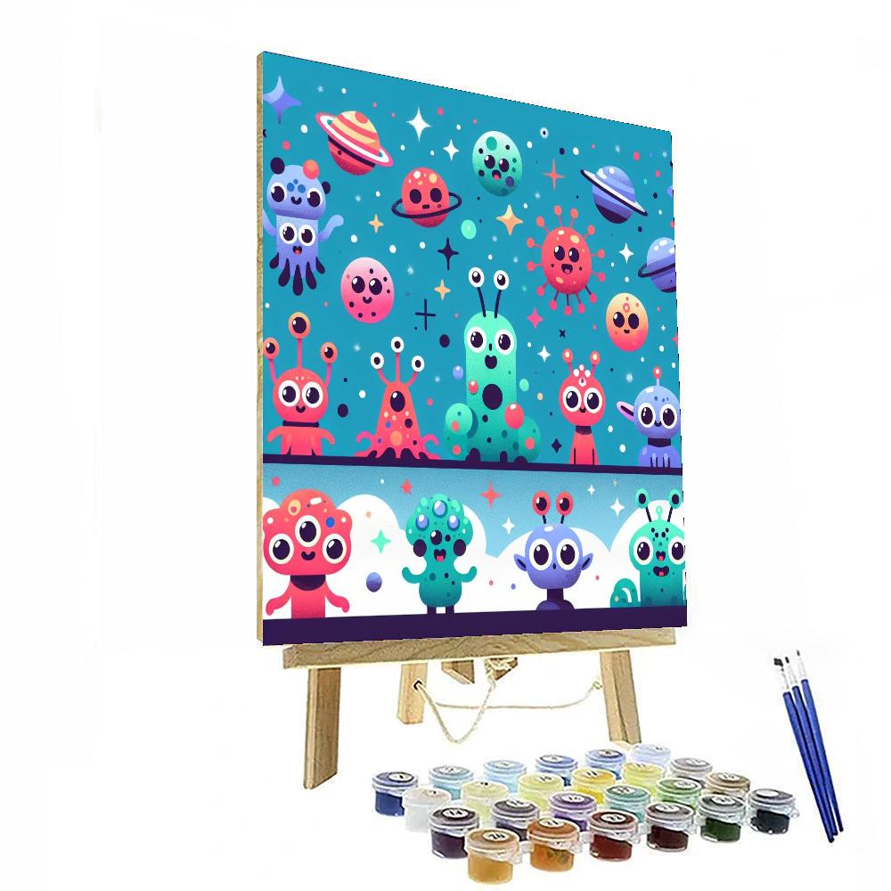 Cute Space Creatures Painting By Numbers Kit