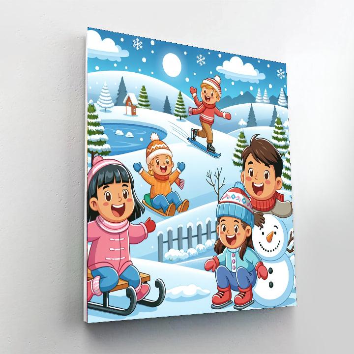 Winter Fun With Friends Paint By Numbers