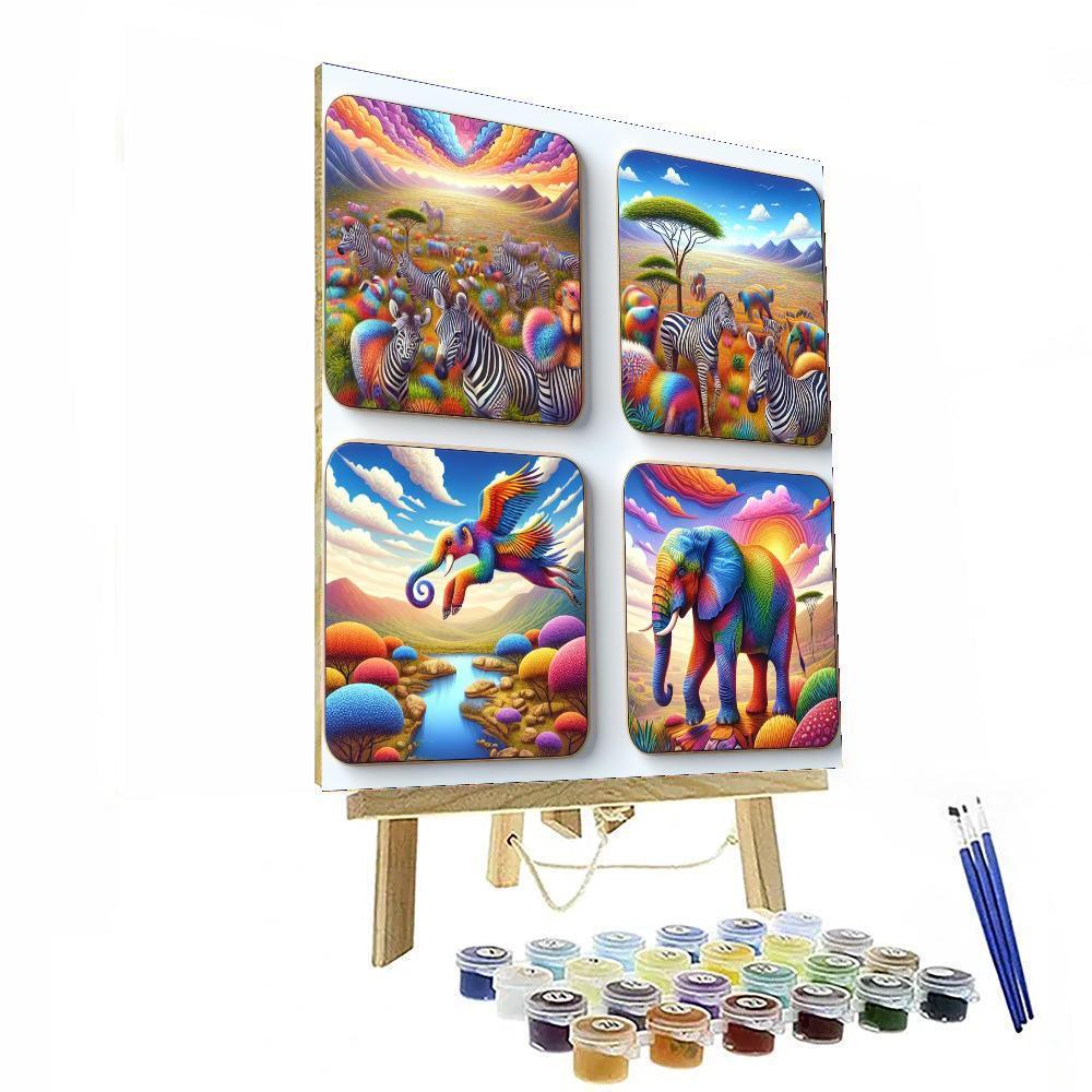 Surreal Safari Coasters Paint By Number