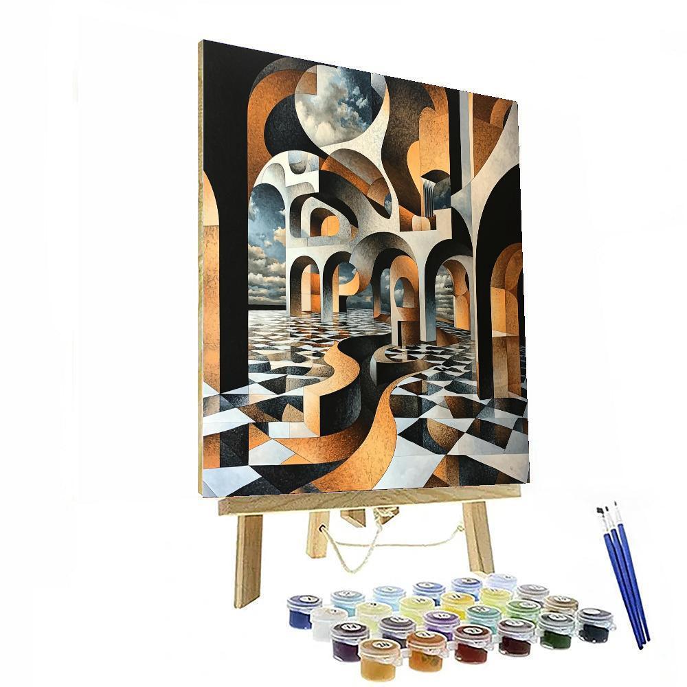 M.C. Escher Inspired Structural Infinity  Paint By Numbers Kits