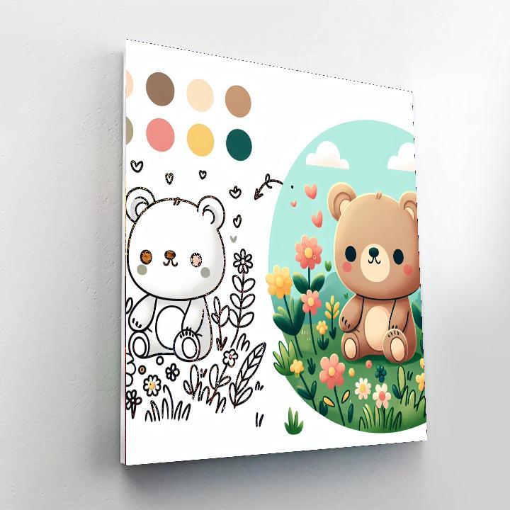 Cuddly Bear Cub Paint By Numbers
