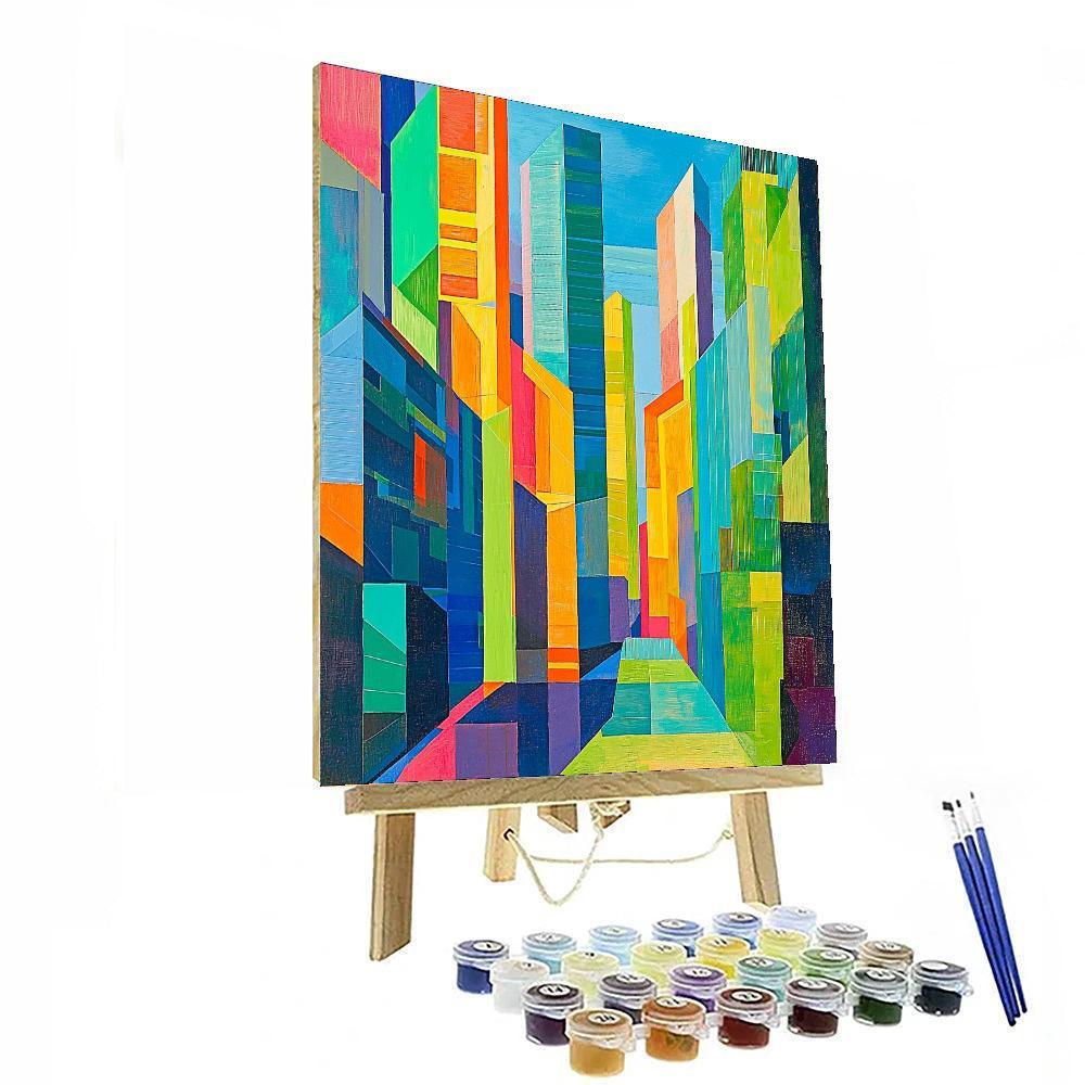 David Hockney Inspired Futuristic Cityscapes In Hockney Style  Paint By Number