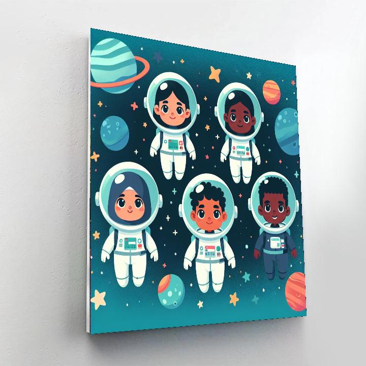 Outer Space Galaxy Adventure Painting Number Kit